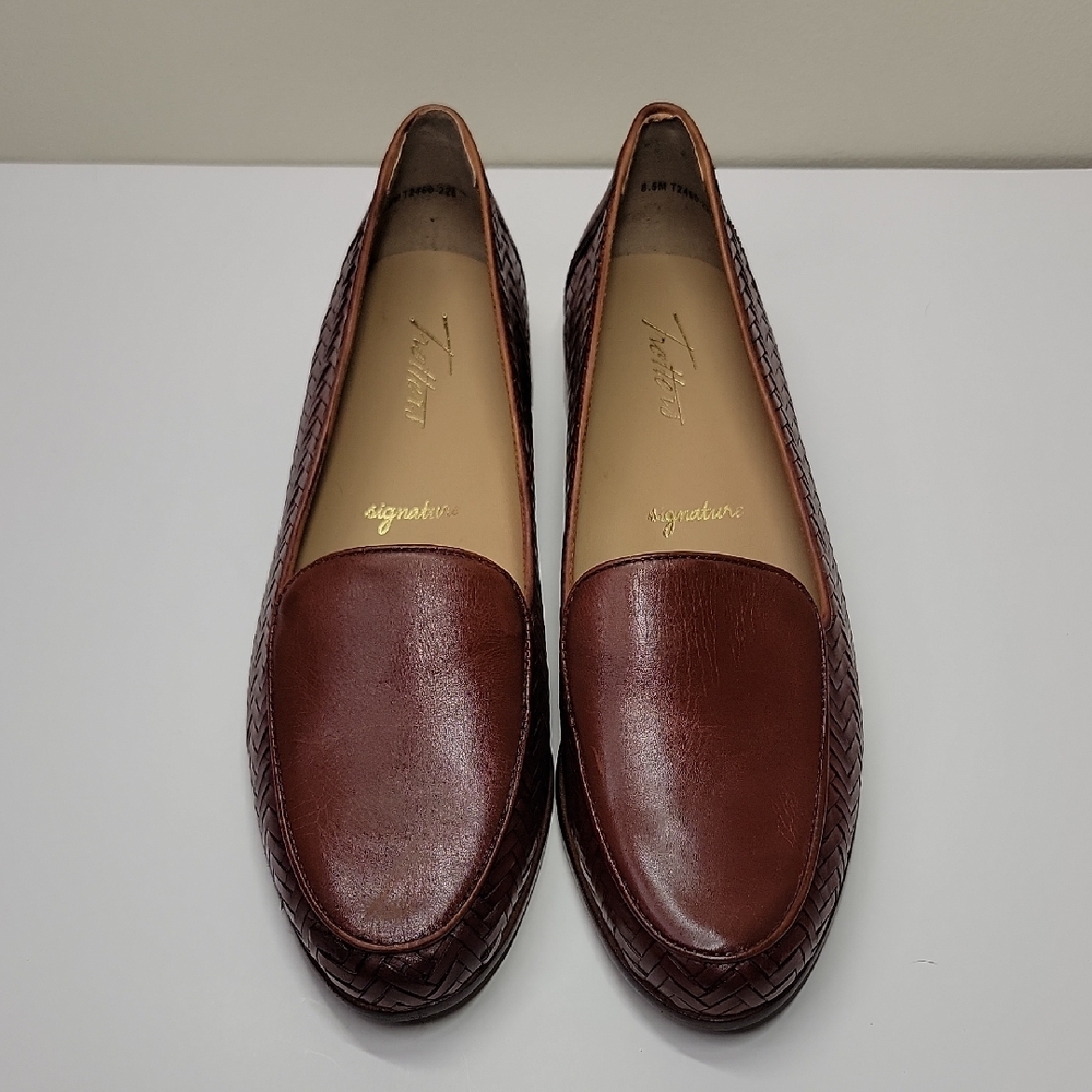 TROTTERS LYRIC BROWN WOVEN LEATHER LOAFER NWOB SIZE 8.5